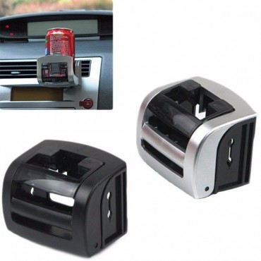 Multifunctional Car Outlet Drink Beverage Holder Cup Phone Stand Sliver Black for 57-72mm