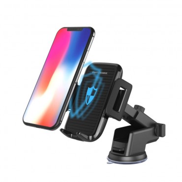 Wireless Fast Charger Car Retractable Suction Cup Dashboard Air Vent Phone Holder for Iphone X