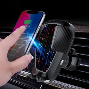 Wireless Car Phone Charger Air Vent Holder Mount For iPhone xsmax 8 S9