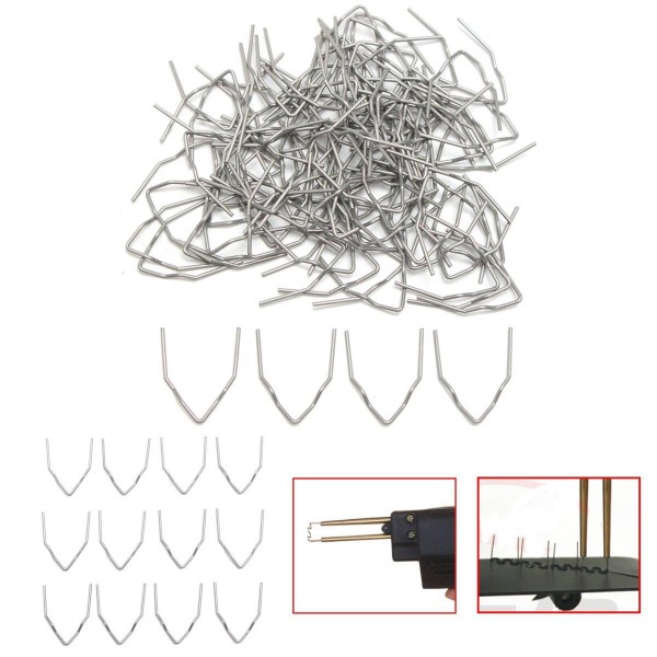 100pcs Corner Staples Welding Wire Standard Pre Cut 0.8mm Hot Staples for Plastic Stapler Repair Welder