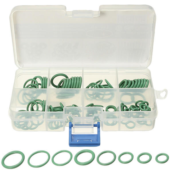 105 Pcs 8 Size HNBR Green Car Air Condition O Rings Seal Seal Ring Gaskets Repair Tool Kit Box