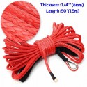 15m 7000LB Synthetic Fiber Winch Rope Tow Cable for ATV SUV Off Road