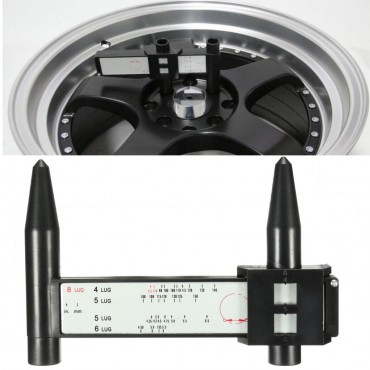 4 5 6 8 Lug Wheel Bolt Pattern Gauge Tool Quick Measuring Measurement Black