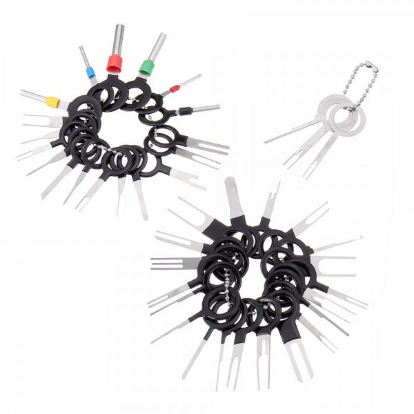 41PCS Car Plug Circuit Board Wire Harness Terminal Extraction Pick Connector Crimp Pin Back Needle Removal Tool