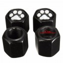 4Pcs Aluminum Alloy Footprint Pattern Car Wheel Tire Valve Stem Covers Caps Black