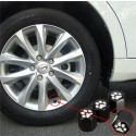 4Pcs Aluminum Alloy Footprint Pattern Car Wheel Tire Valve Stem Covers Caps Black