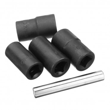 5PCS Set Carbon Steel 1/2 Inch Drive Wheel Nut Sockets with Straight Bar Tool