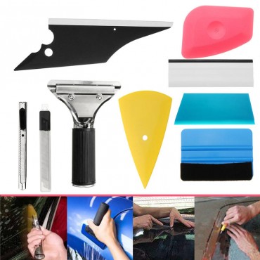 8 in 1 Car Window Tint Tools Kit for Vinyl Film Tinting Scrapers Multicolor