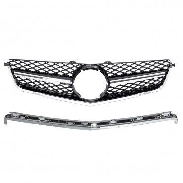 Front Racing Mesh Grille For Mercedes Benz 2008-2011 C63AMG W204 Sedan