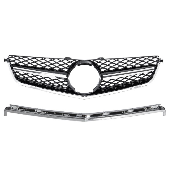Front Racing Mesh Grille For Mercedes Benz 2008-2011 C63AMG W204 Sedan