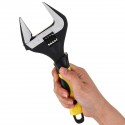 Large Extra Wide Jaw Adjustable Spanner Wrench 60mm Openning Capacity Nut Pipe Tool Black Oxide Finish Hardened Chrome Vanadium