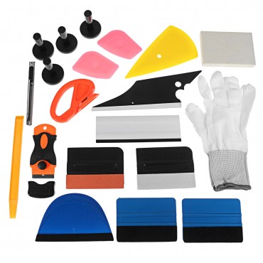 PRO Car Wrap Vinyl Tools Kit Scratch-free Squeegee Scraper Razor Glove Magnets
