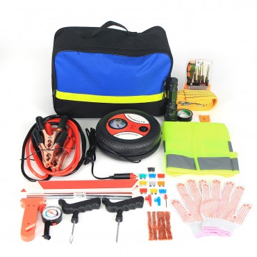 Roadside Emergency Kit Portable Auto Set Car Tool Bag Piece Vehicle Safety
