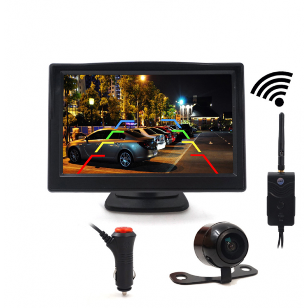 Car 5Inch Wireless Stand Alone Monitor With 16mm Wide Angle Camera