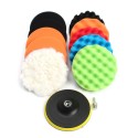 12PCS 3/4/5/6/7 Inch Car Polishing Sponge Pads Kit Polisher Waxing Wollen Buffer Wave Plat Plate Dish Remove Scratches