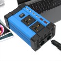 750W Peak Car Power Inverter DC 12V To 220V 110V AC 3.6A Four USB Modified Sine Wave Converter With Colorful LCD Screen