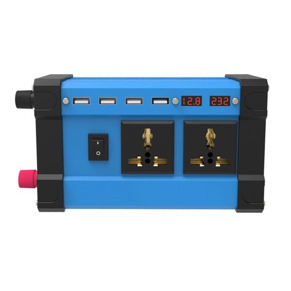 750W Peak Car Power Inverter DC 12V To 220V 110V AC 3.6A Four USB Modified Sine Wave Converter With Colorful LCD Screen