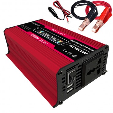 750W Peak Car Power Inverter DC 12V To 220V 110V AC 4.2A Dual USB Modified Sine Wave Converter With Colorful LCD Screen