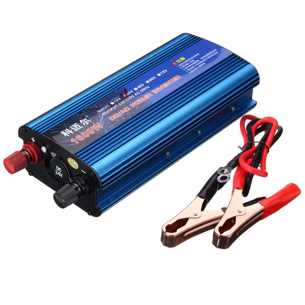 Peak Power Inverter DC 12/24V to AC 220V 1600W Modified Sine Wave Converter USB