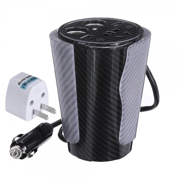 600W Cup Style Power Inverter DC 12V to AC 110/220V Converter with Voice Control LED Atmosphere Lamp for Car Home Outdoor