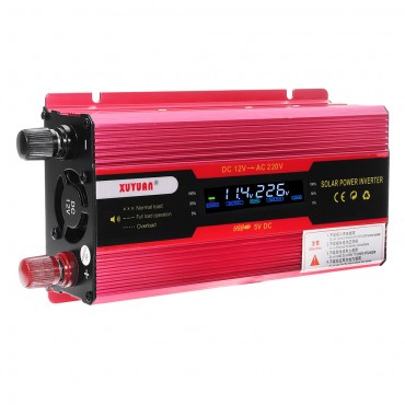 660W Solar Power Inverter DC 12/24V to AC 110/220V Modified Sine Wave Converter with LCD Screen for Car Home