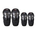 4PCS Motorcycle Elbow Pads Carbon Fiber Hard Shell Motocross Racing Elbow and Knee Pads Protector Guard Armors Set Riding Protection