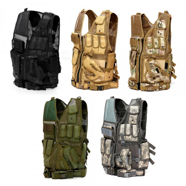 Multifunctional Outdoor Hunting Tactical Vest CS Military Protective Armor With Holster