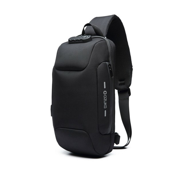 3-Digit Lock Anti-theft Shoulder Bag With USB Charing Port Waterproof Phone Travel Backpack