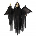 Halloween Prop Hanging Skeleton Ghost Haunted Battery Flash Eye Party Decorations Voice Control