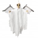 Halloween Prop Hanging Skeleton Ghost Haunted Battery Flash Eye Party Decorations Voice Control