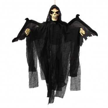 Halloween Prop Hanging Skeleton Ghost Haunted Battery Flash Eye Party Decorations Voice Control