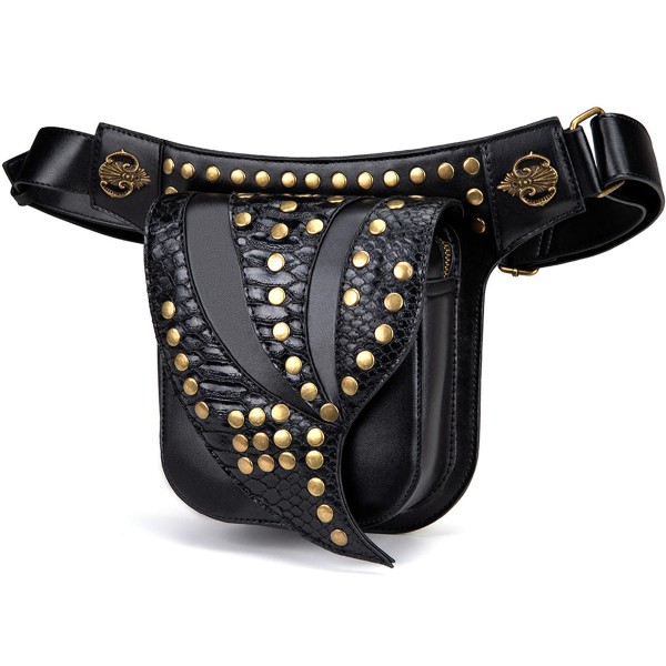 Motorcycle Steampunk PU Leather Waist Leg Bag Shoulder Gothic Retro Victorian Style