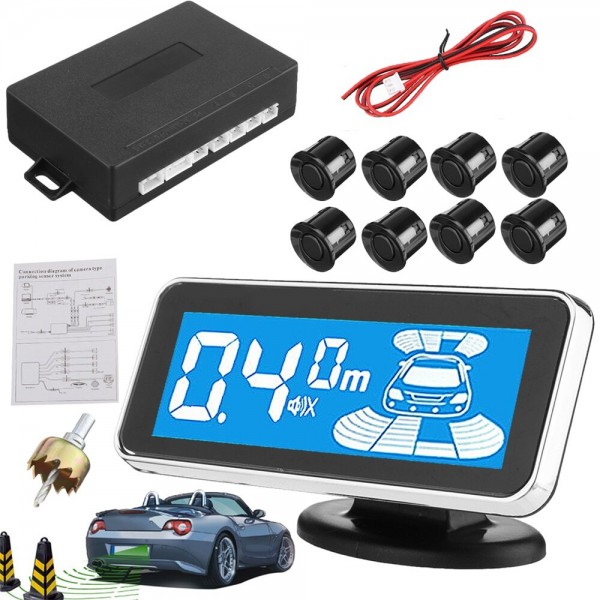 12V 4 LCD Car Parking Sensor Assistant System Monitor Detector with 4/6/8 Sound Alert System