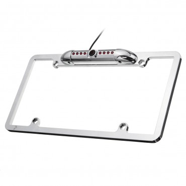 Car License Plate FramE-mount Rear View Backup Camera 8 IR Night Vision Light