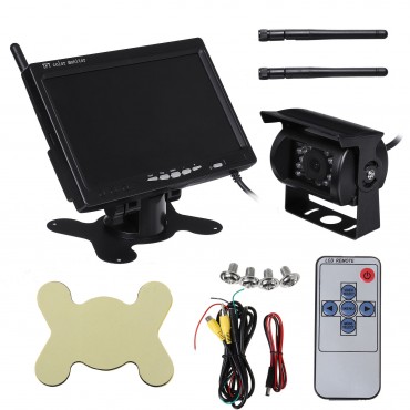 Wireless Car Reversing Camera + 7inch LCD Monitor Rear View Kit for Truck Bus Van