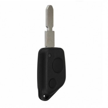 2 Buttons Black Uncut Blade Remote Key Fob Case Replacement For Peugeot 406 306