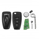 3 Button Flip Folding Remote Key 433MHz 4D63 Chip For Ford Focus Mondeo C S MAX