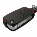 3 Button Leather Remote Key Case Cover Holder for VW Sagitar Golf Jetta Passat