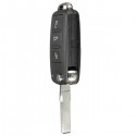 3 Button Remote Key FOB Shell Case+Uncut Blade For VW POlO