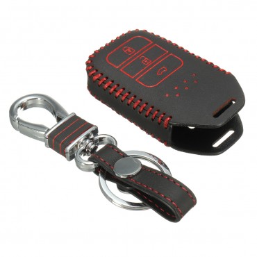 3 Button Remote Smart Key Leather Case Cover For Honda Accord CRV