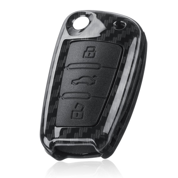 3 Buttons Carbon Fiber Color Remote Key Case Fob For Audi A3 A4 A5 TT