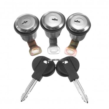 3Pcs Barrel Door Lock Cylinders Set w/ 2 Keys For Peugeot For Citroen Berlingo Xsara