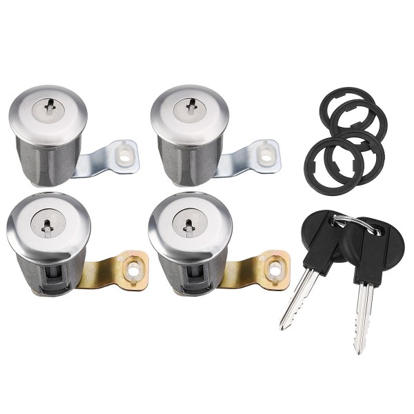 4 Barrel Door Lock Cylinders with Two Keys for Peugeot Partner Citr0en Xsara