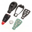 4 Buttons Uncut Key Fob Keyless Entry Remote Transmitter for Fobik