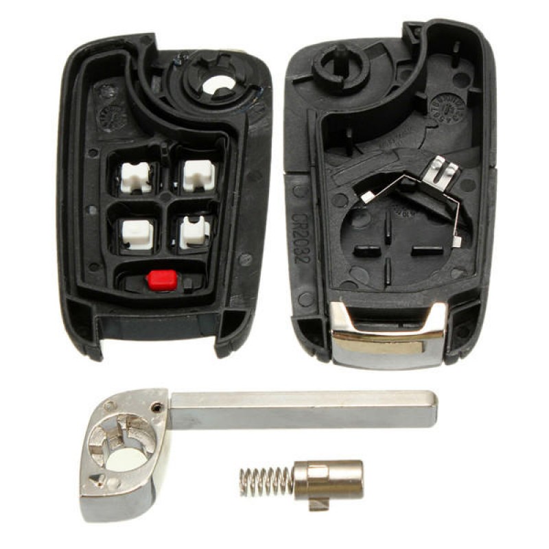 5 Button Flip Folding Key Shell for Chevrolet Remote Key Case Fob Replacement 