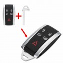 5 Buttons Remote Keyless Fob Case Shell with Uncut Key Blade For Jaguar XF XK XKR