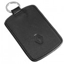 Black Leather Car Key Cover Case Wallet Holder Shell for Renault Clio Scenic Megane Duster Sandero Captur Twin