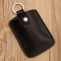 Black Leather Car Key Cover Case Wallet Holder Shell for Renault Clio Scenic Megane Duster Sandero Captur Twin