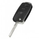 Car 4 Buttons Remote Key Black Shell Case Flip Uncut Blade for VW Touareg 2004-2011