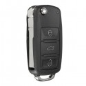 Car 4 Buttons Remote Key Black Shell Case Flip Uncut Blade for VW Touareg 2004-2011